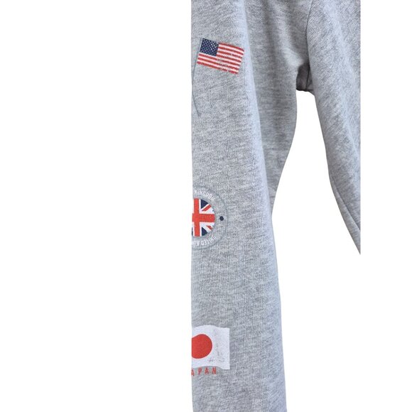 Grayson Threads Womens Sport International Cropped Hoodie Medium Gray - Picture 4 of 6